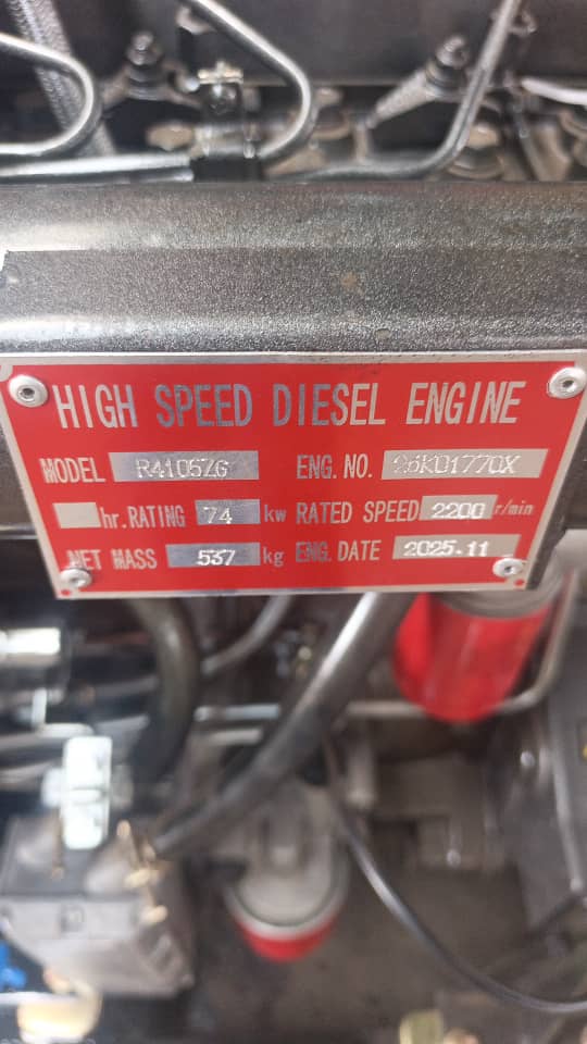 Nameplate of a high-speed diesel engine