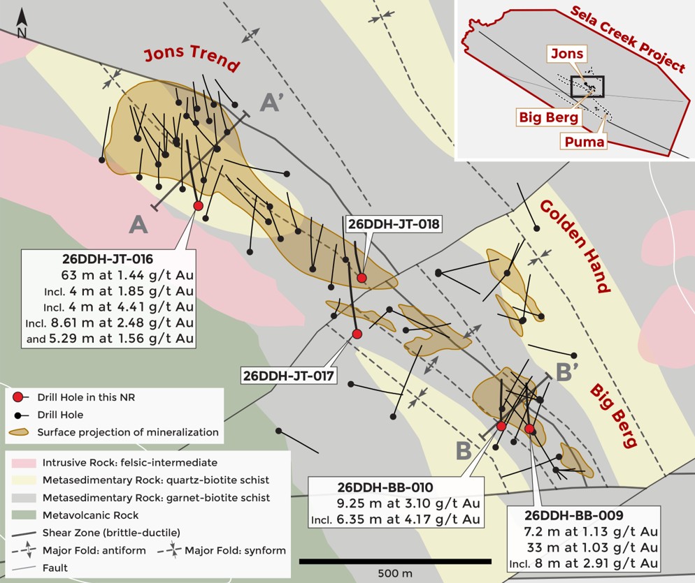 Miata Metals étend la minéralisation aurifère en profondeur à Sela Creek avec 63 m à 1,44 g/t Au